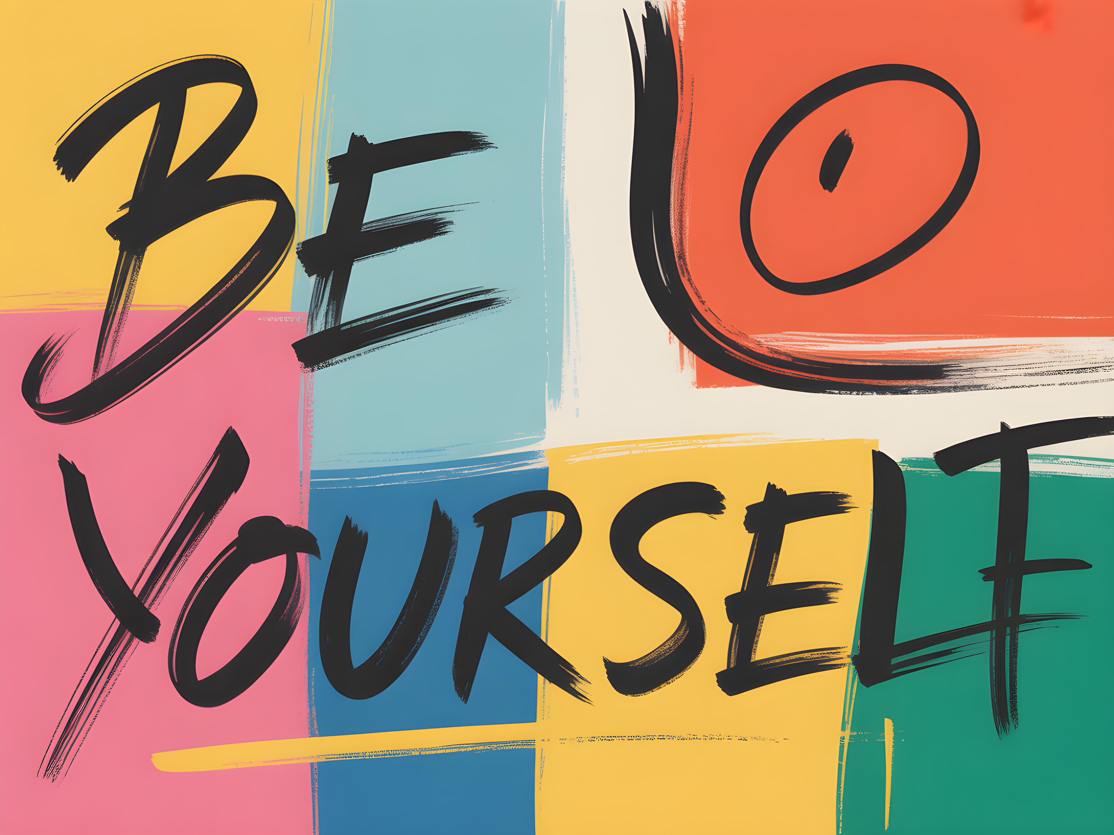 Be Yourself Abstract Colorblock Pop Art Wall Art