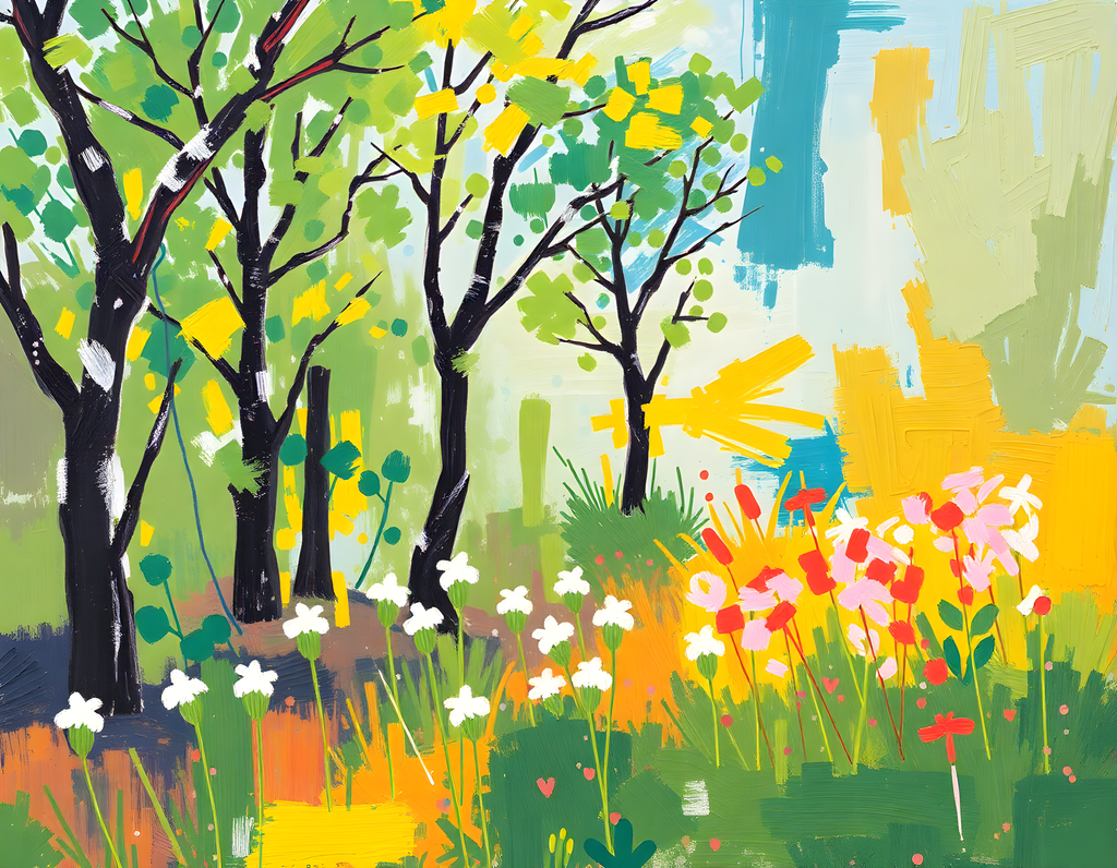Spring Garden Abstract Landscape Wall Art