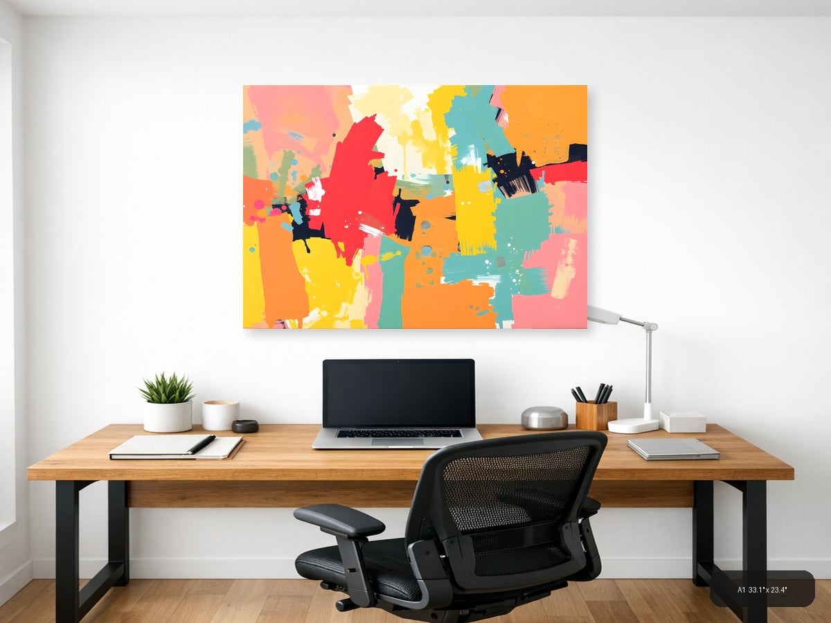Vibrant Abstract Splatter Art | Colorful Wall Art — A1 / Office