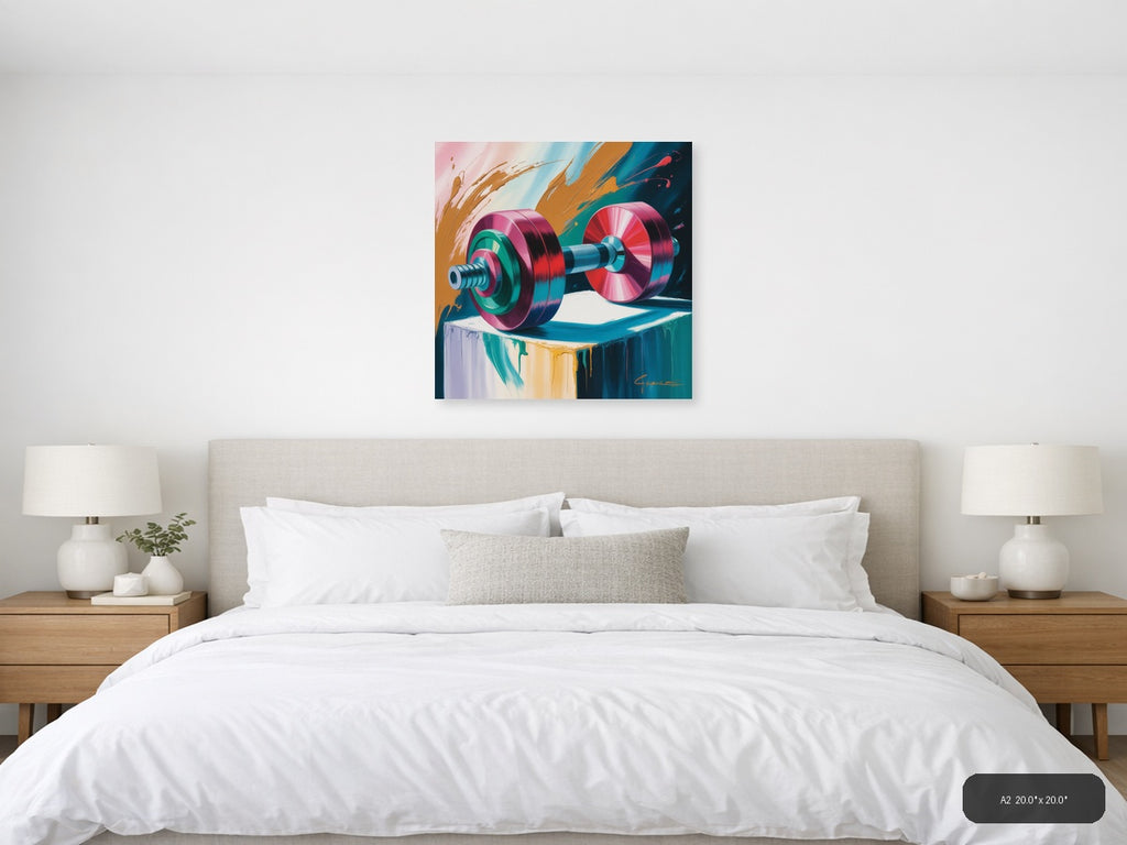 Dumbbell — Abstract (Square) Canvas Print | Abstract Wall Art | A4 A3 A2 A1 — A2 / Bedroom