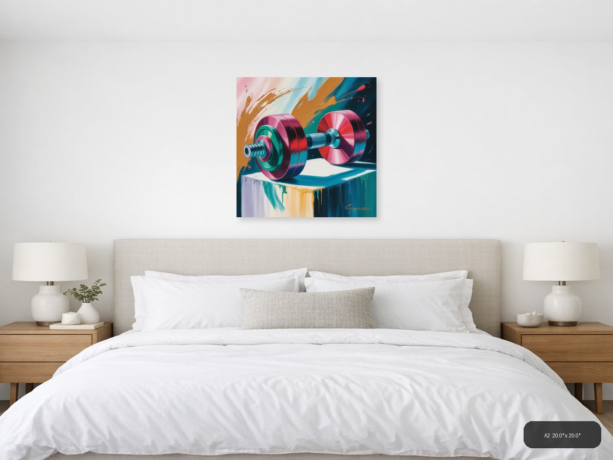 Dumbbell — Abstract (Square) Canvas Print | Abstract Wall Art | A4 A3 A2 A1 — A2 / Bedroom