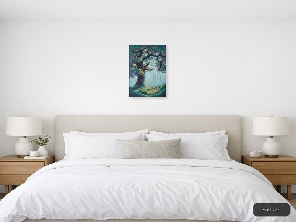 Ancient Twisted Tree Forest Landscape Abstract Wall Art — A3 / Bedroom