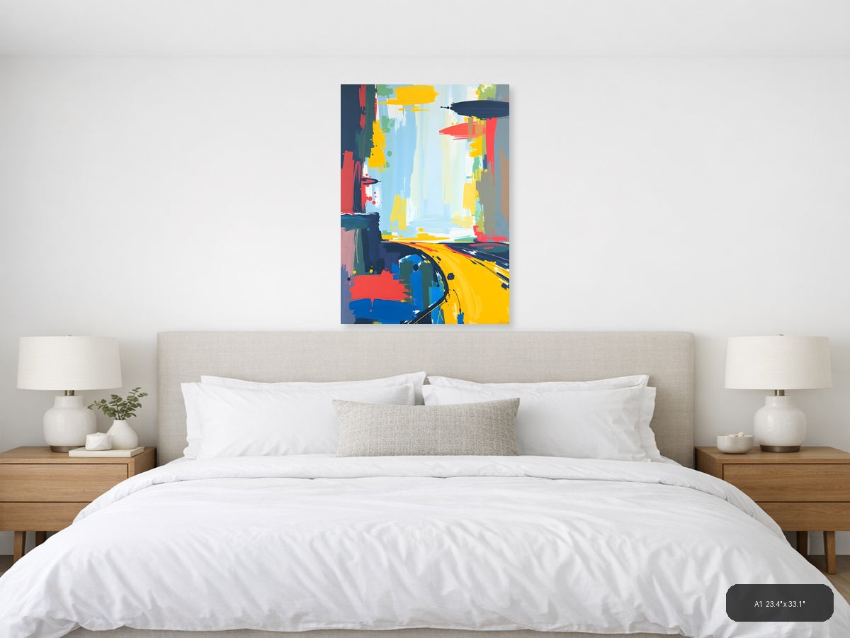 Vibrant Abstract Expressionist Composition Wall Art — A1 / Bedroom