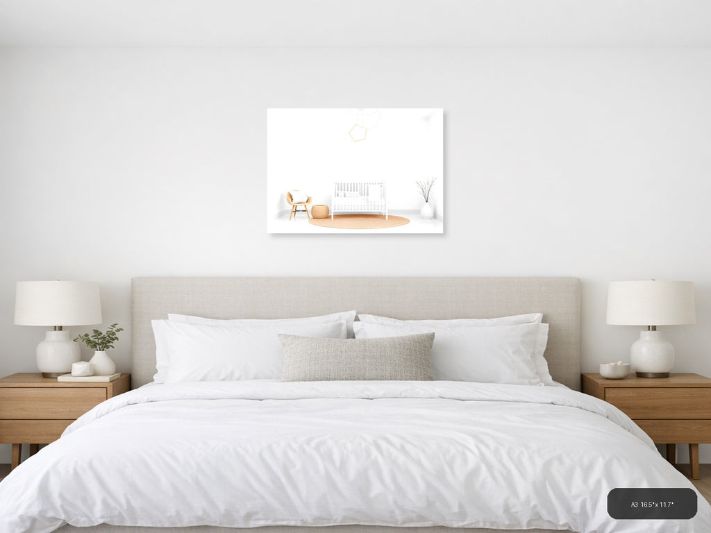 Minimalist Nursery Room Layout Illustration Wall Art — A3 / Bedroom