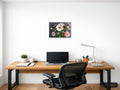 White Daisy & Pink Gerbera Minimalist Flower Wall Art — A4 / Office
