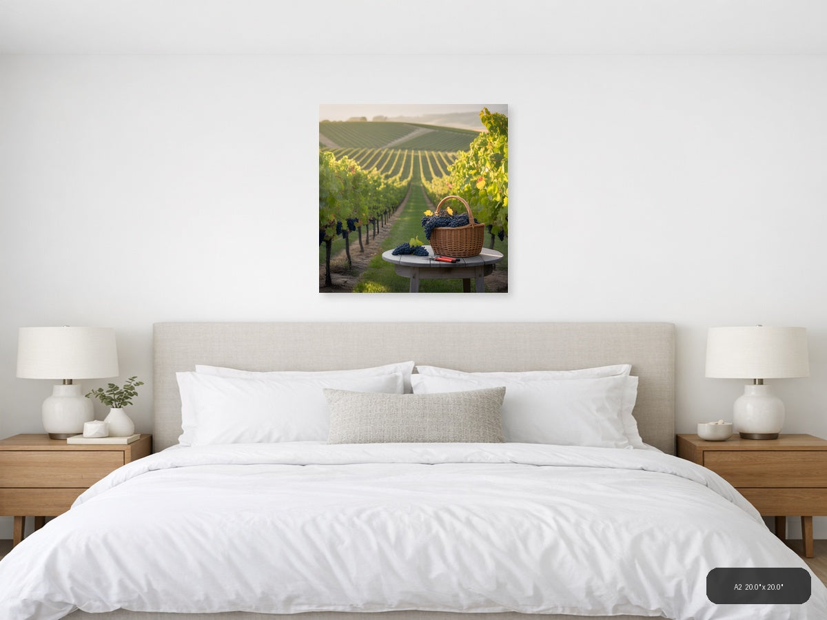 Vineyard Harvest Basket - Minimalist Wall Art — A2 / Bedroom
