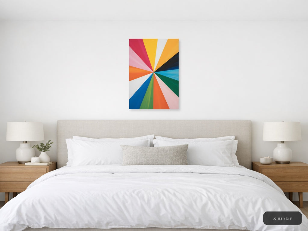 Colorful Radiant Sunburst Abstract Portrait Wall Art — A2 / Bedroom