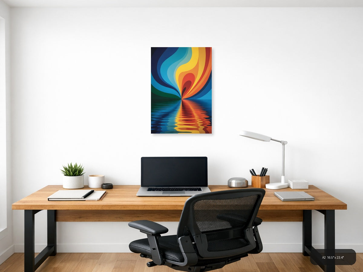 Colorful Flame Reflection Abstract Photography Wall Art — A2 / Office