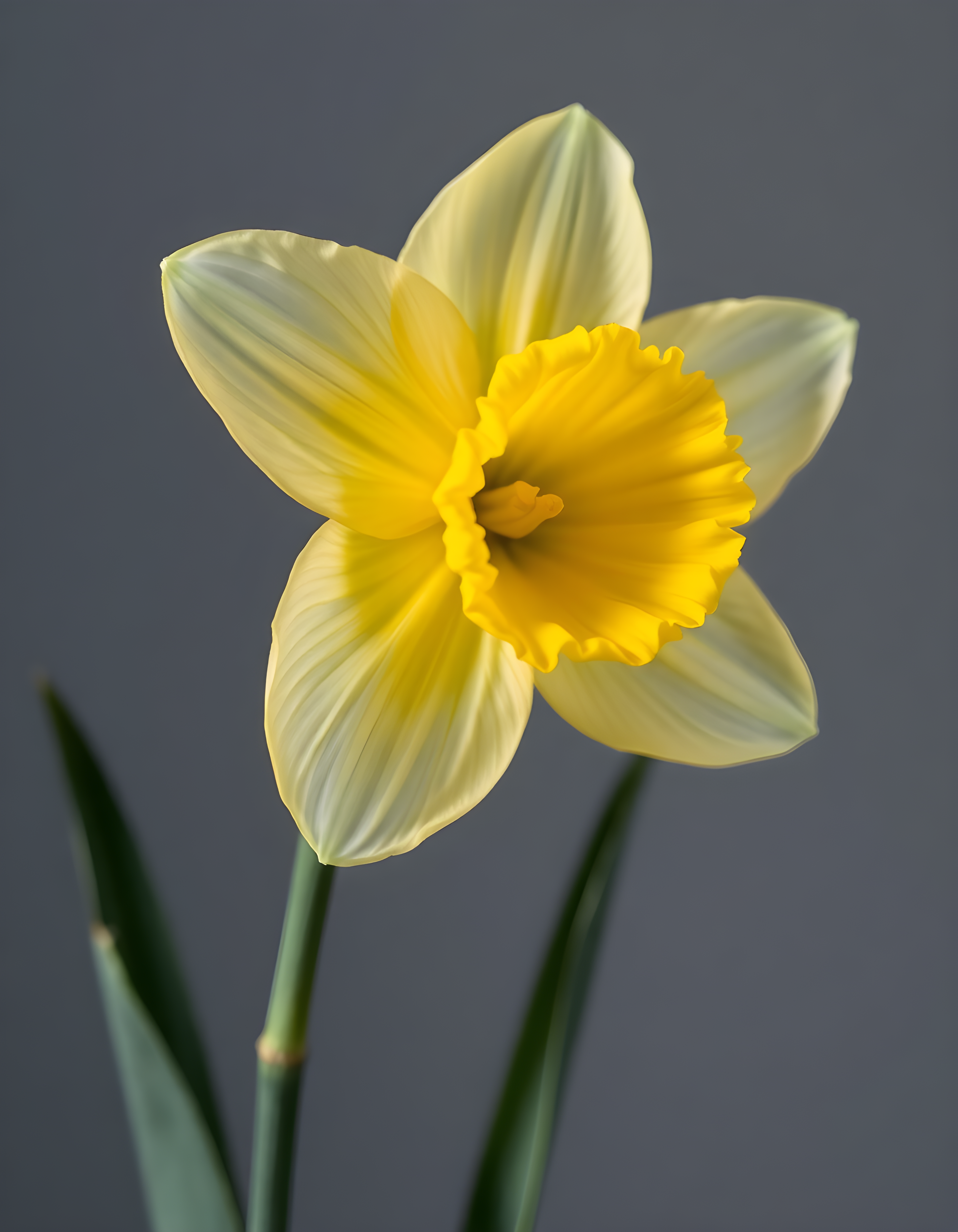 Yellow Daffodil Minimalist Flower Portrait Wall Art