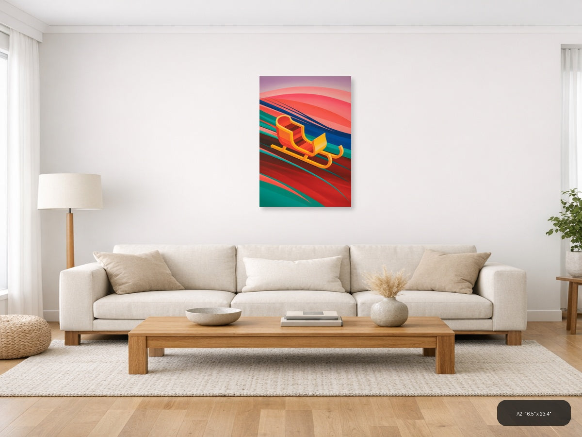 Colorful Abstract Sleigh Modern Geometric Wall Art — A2 / Living Room