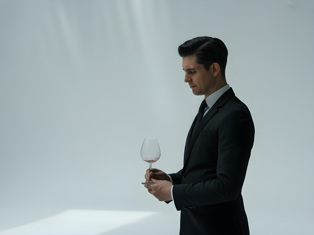 Minimalist Businessman with Wine Glass Wall Art