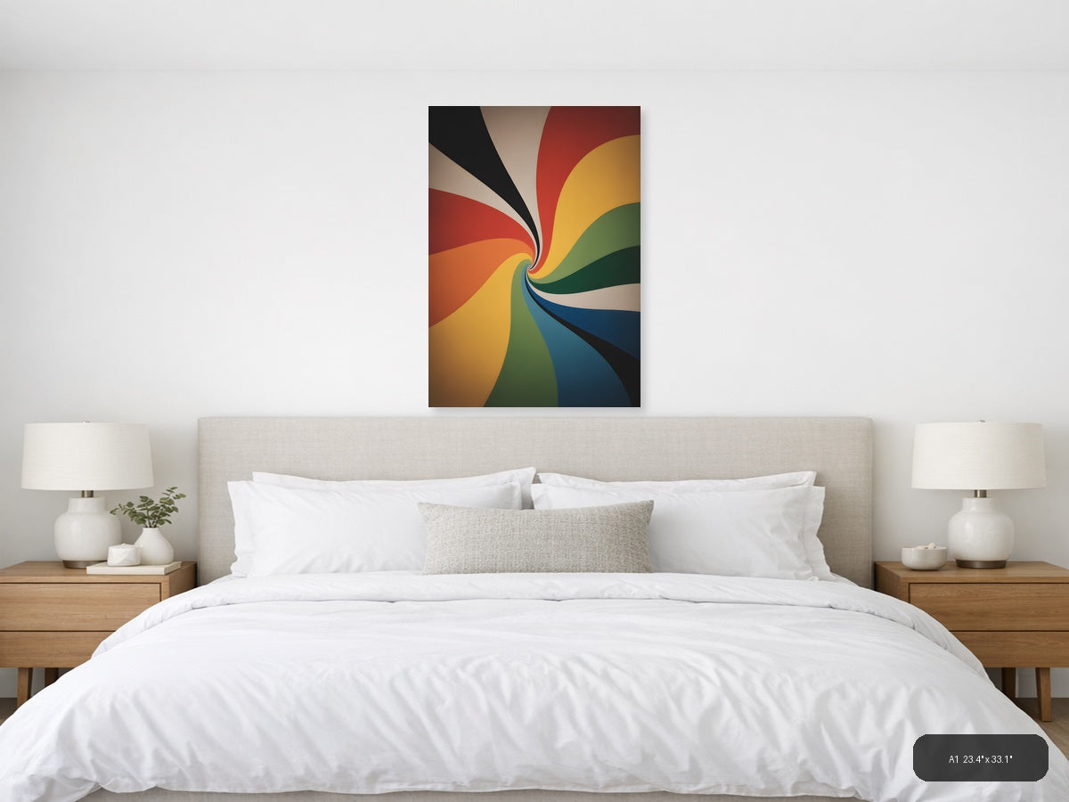 Colorful Spiral Swirl Abstract Photography Wall Art — A1 / Bedroom