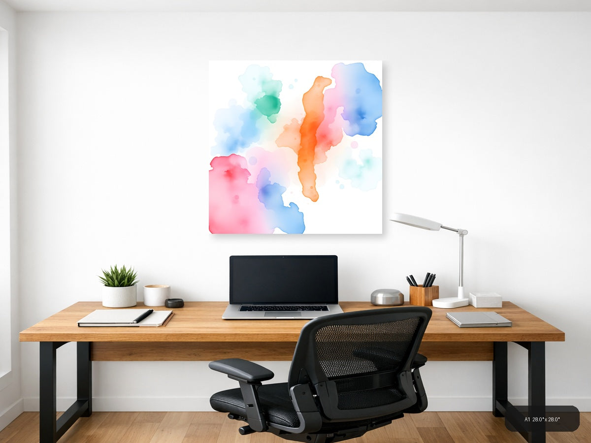 Colorful Watercolor Silhouettes Abstract Wall Art — A1 / Office