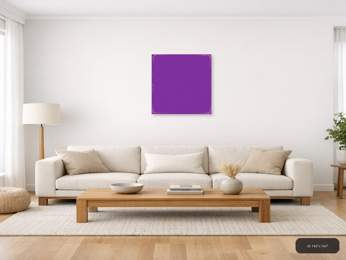 Vintage Purple Grunge Texture Square Wall Art — A3 / Living Room