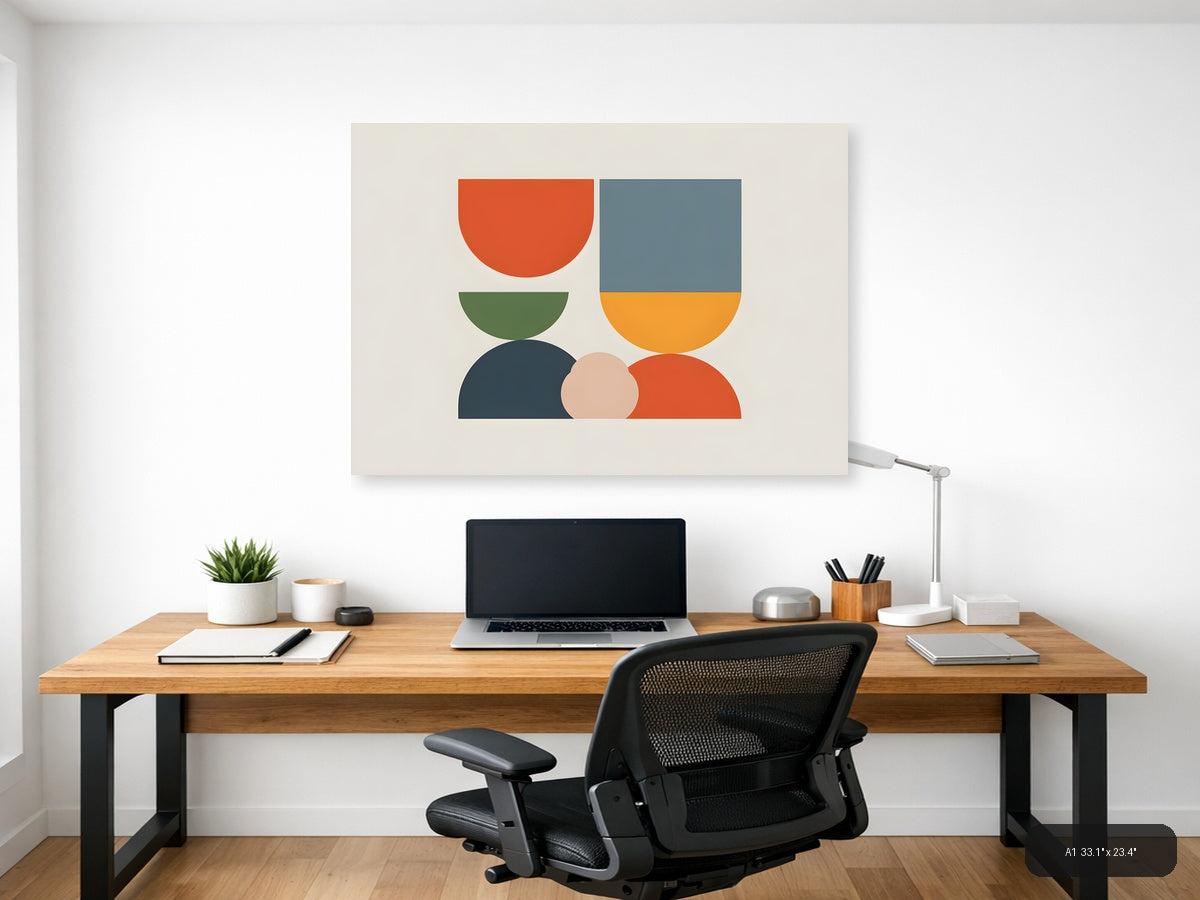 Minimalist Geometric Shapes Colorful Abstract Wall Art — A1 / Office