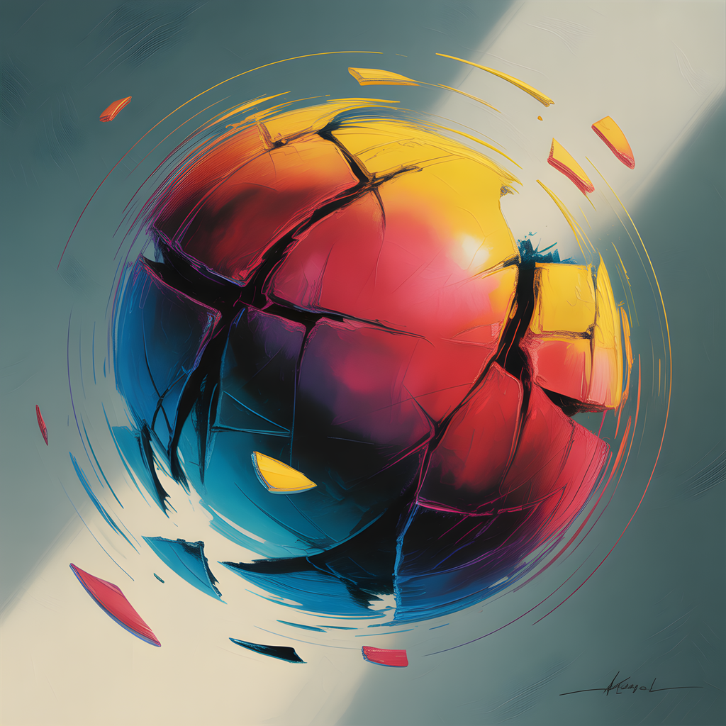 Colorful Abstract Geometric Sphere Wall Art