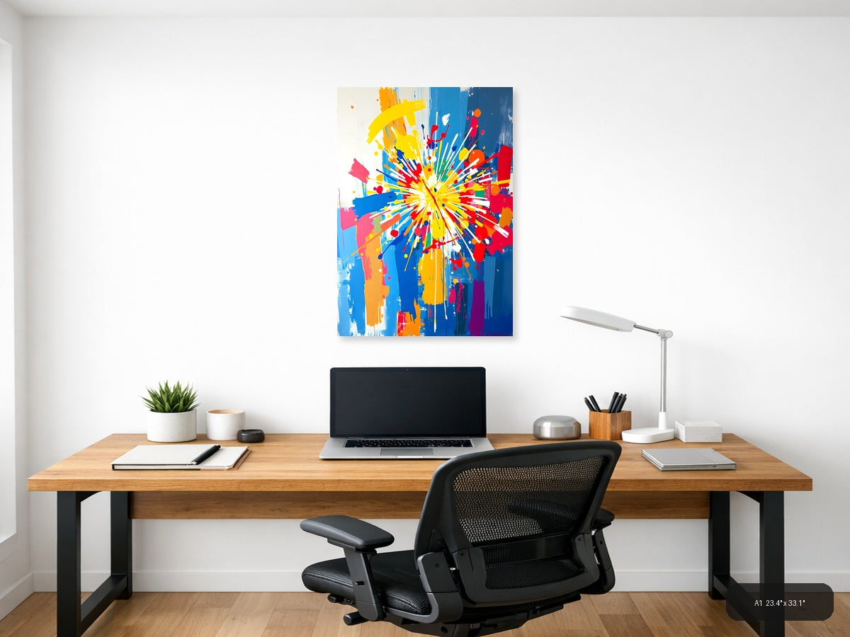 Vibrant Burst Abstract Explosion Colorful Wall Art — A1 / Office