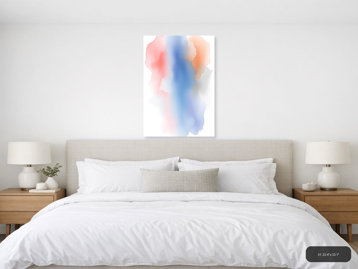 Abstract Watercolor Gradient Portrait Wall Art — A1 / Bedroom