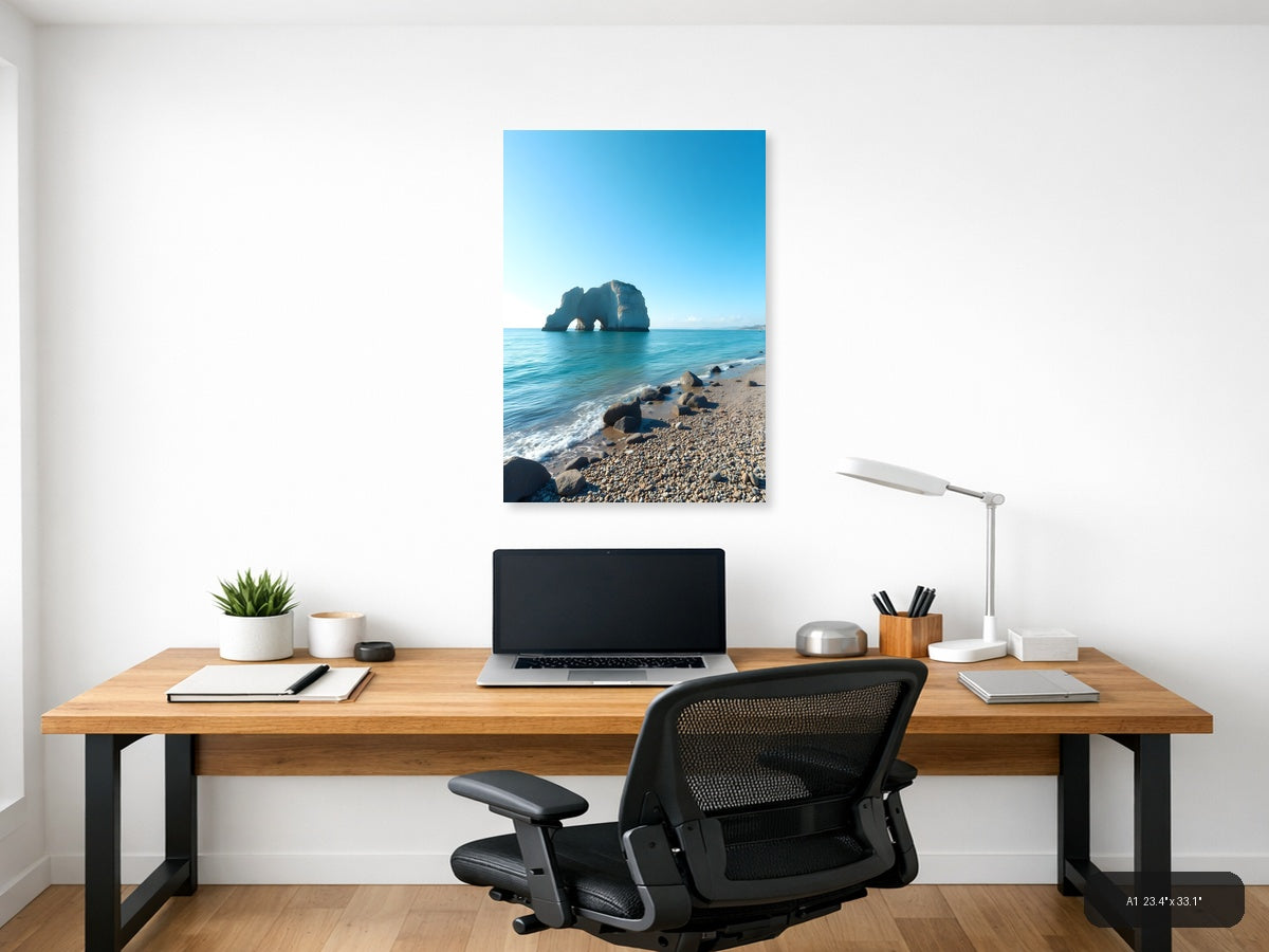Minimalist Coastal Rock Arch Ocean Wall Art — A1 / Office