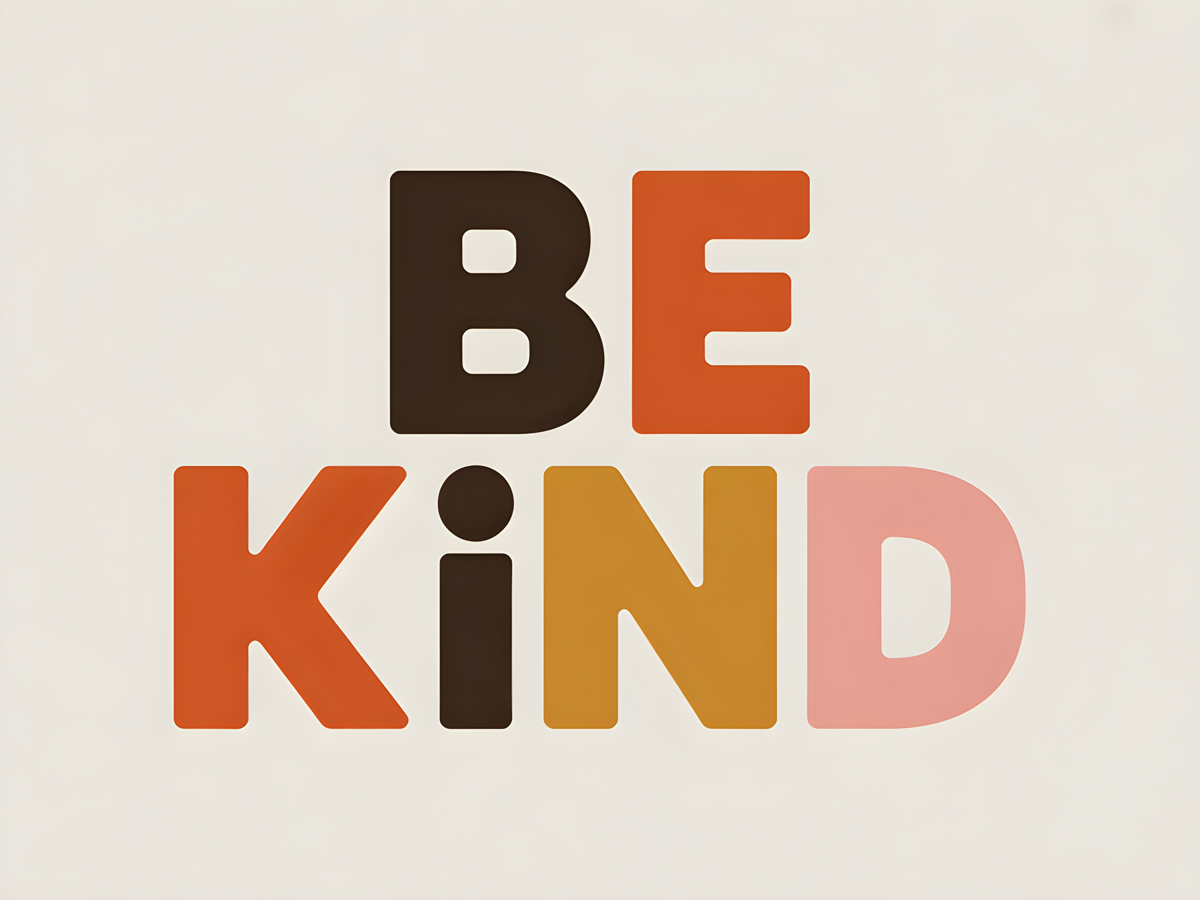 Be Kind Minimalist Typography Colorful Wall Art