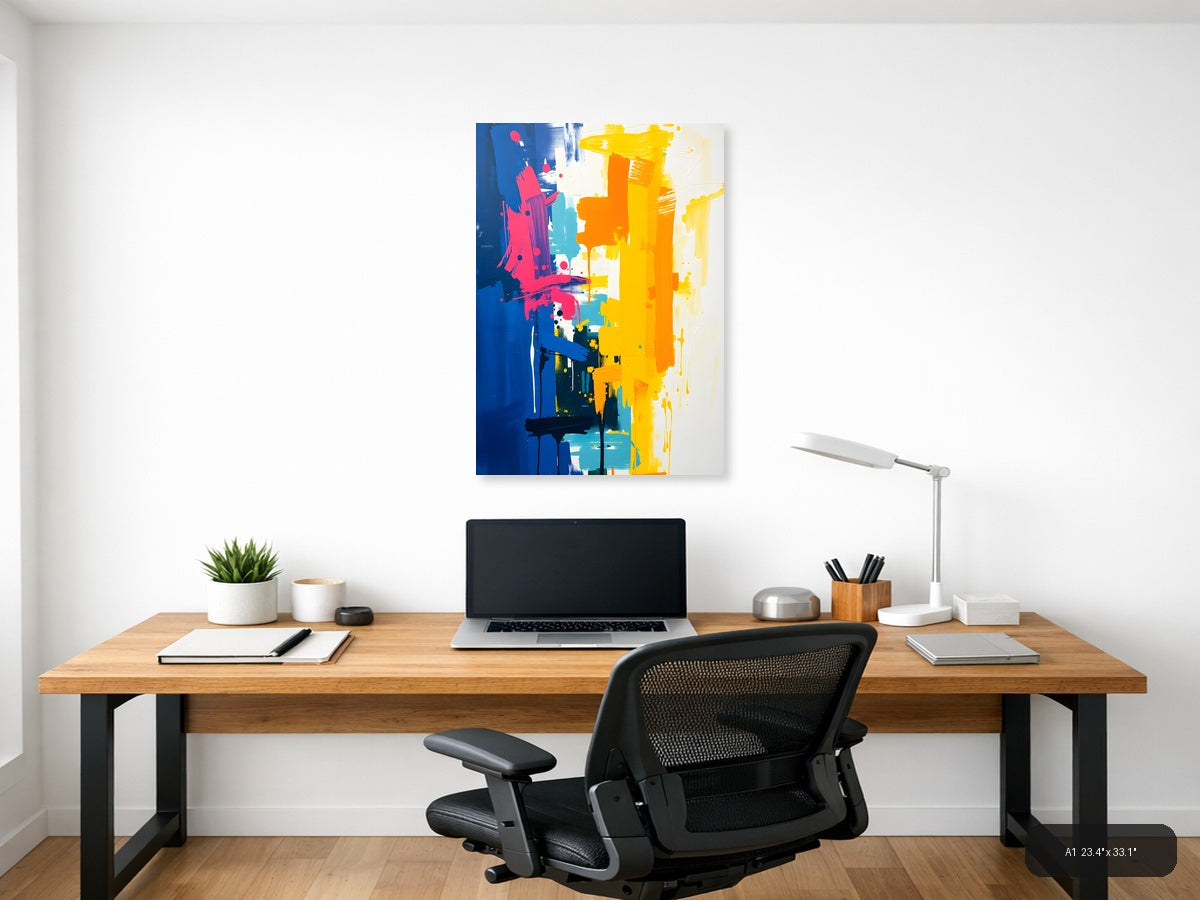 Bold Abstract Paint Splash Portrait Wall Art — A1 / Office
