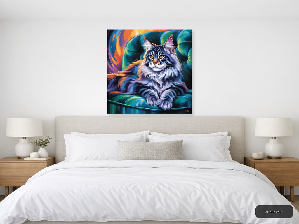 Colorful Abstract Lynx Portrait - Vibrant Wall Art — A1 / Bedroom