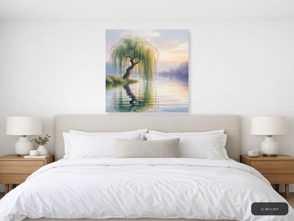 Mystical — Watercolor (Square) Canvas Print | Watercolor Wall Art | A4 A3 A2 A1 — A1 / Bedroom