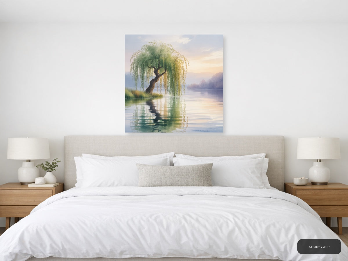 Mystical — Watercolor (Square) Canvas Print | Watercolor Wall Art | A4 A3 A2 A1 — A1 / Bedroom