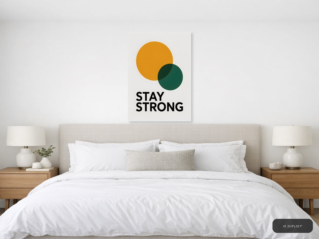 Stay Strong Minimalist Circle Overlap Wall Art — A1 / Bedroom