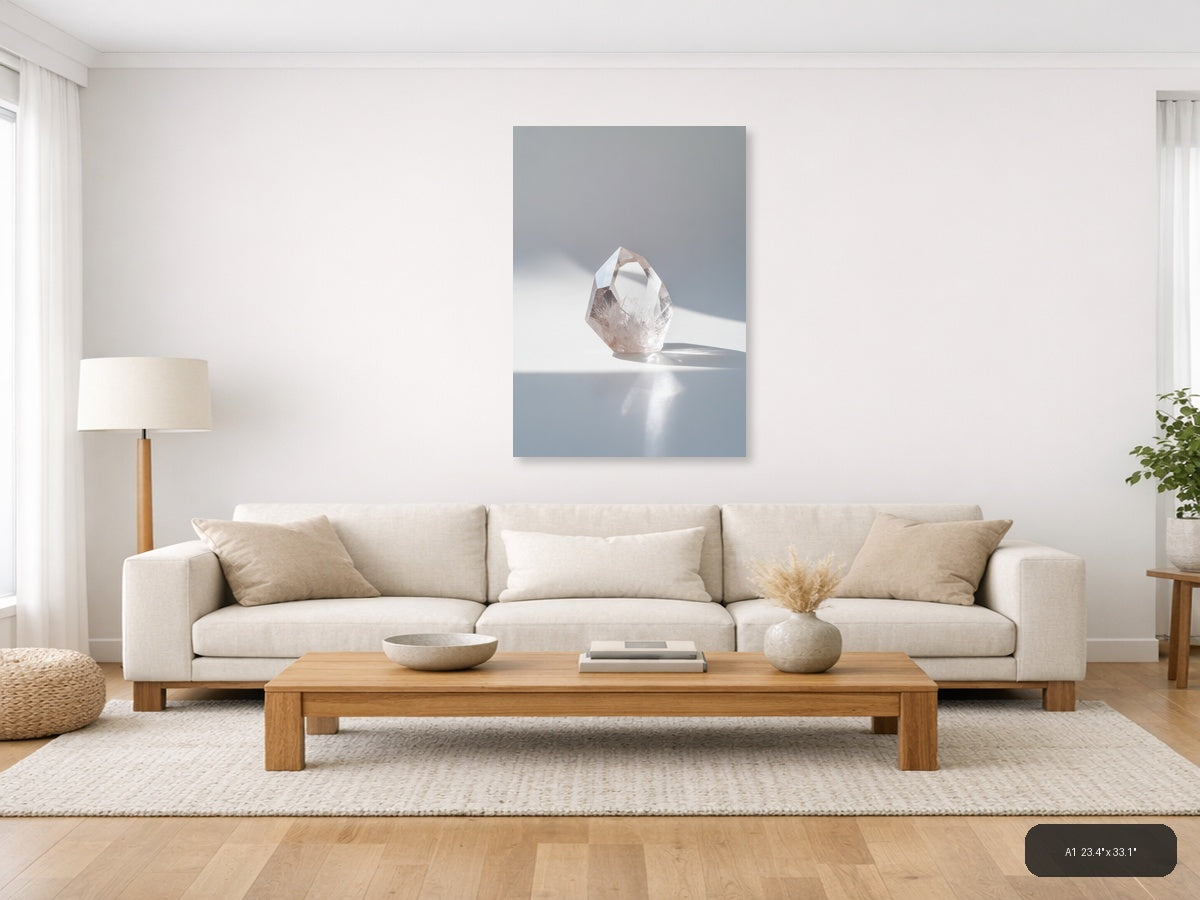 Crystal — Minimalist (Portrait) Canvas Print | Minimalist Wall Art | A4 A3 A2 A1 — A1 / Living Room