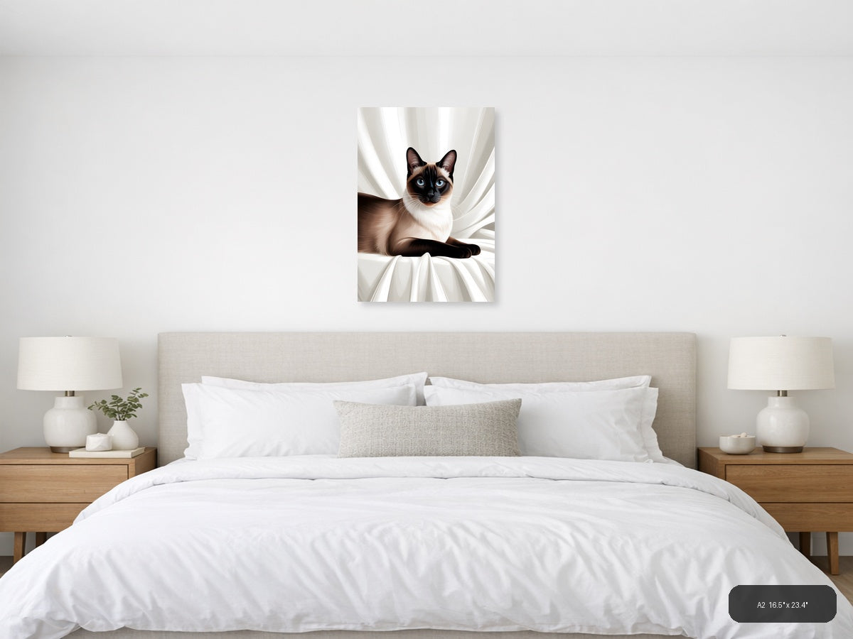 Siamese Cat with Blue Eyes Minimalist Wall Art — A2 / Bedroom