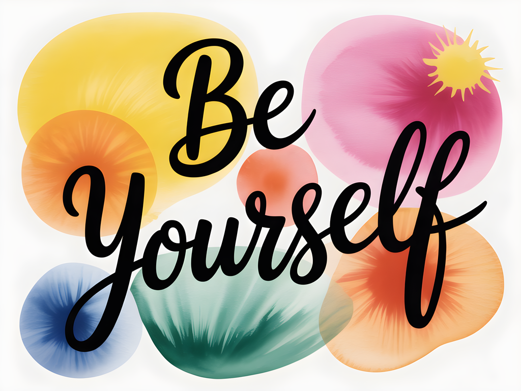 Be Yourself Watercolor Motivational Quote Wall Art