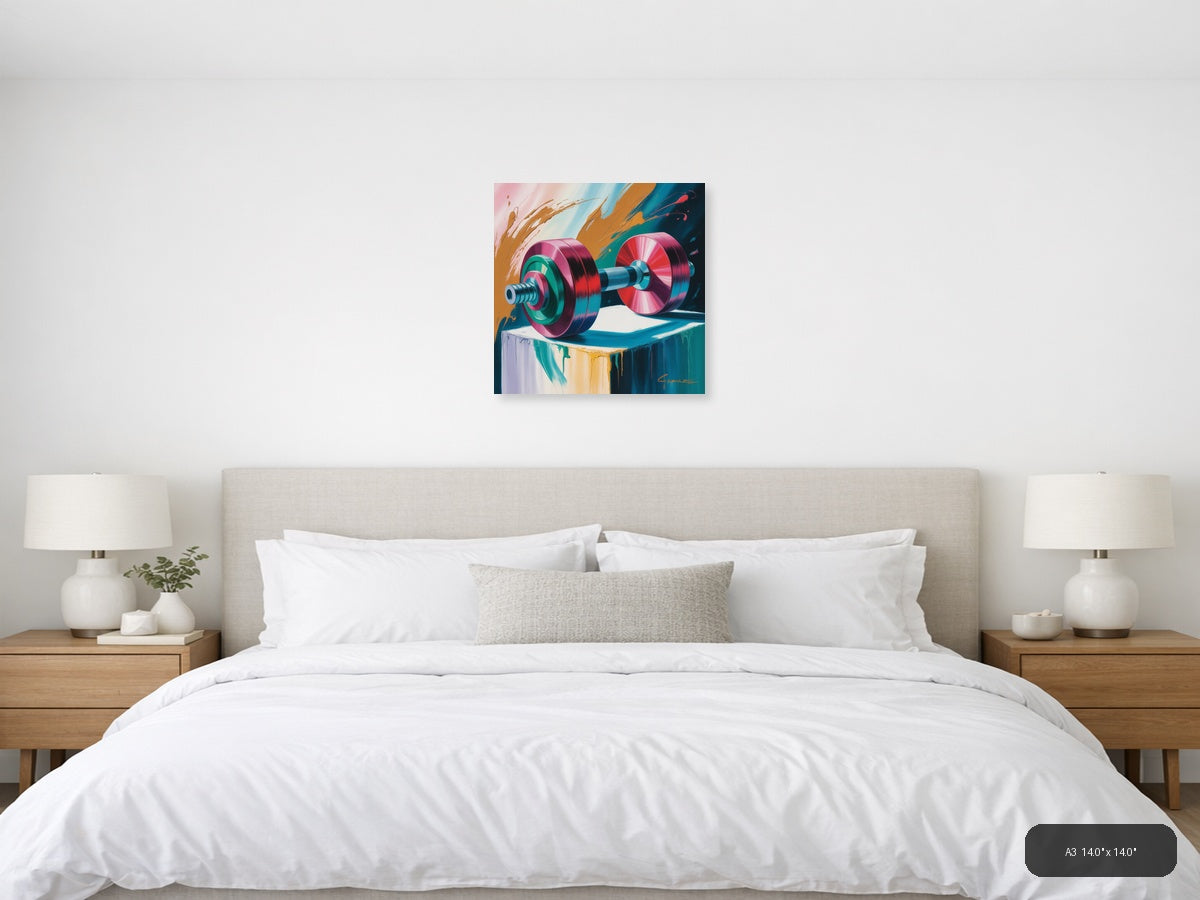 Dumbbell — Abstract (Square) Canvas Print | Abstract Wall Art | A4 A3 A2 A1 — A3 / Bedroom