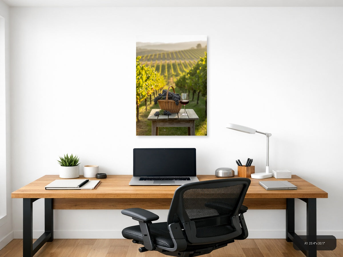 Wine — Minimalist (Portrait) Canvas Print | Minimalist Wall Art | A4 A3 A2 A1 — A1 / Office