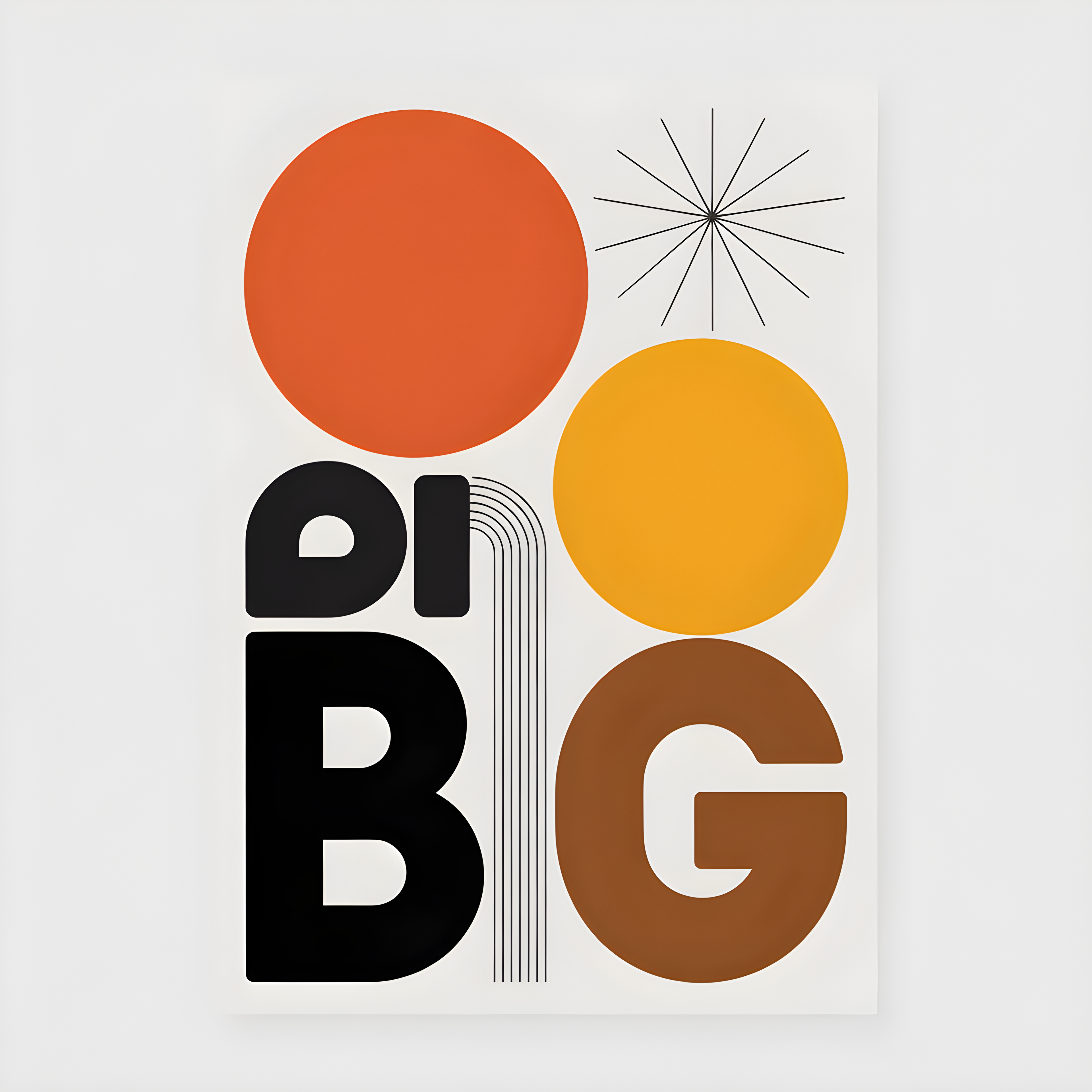 Minimalist Big Retro Sun Circle Geometric Wall Art