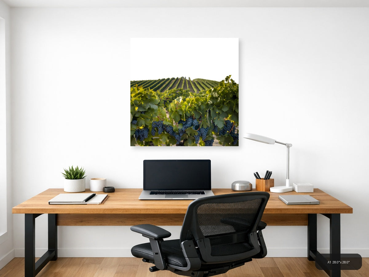 Vineyard Harvest Landscape Minimalist Wall Art — A1 / Office