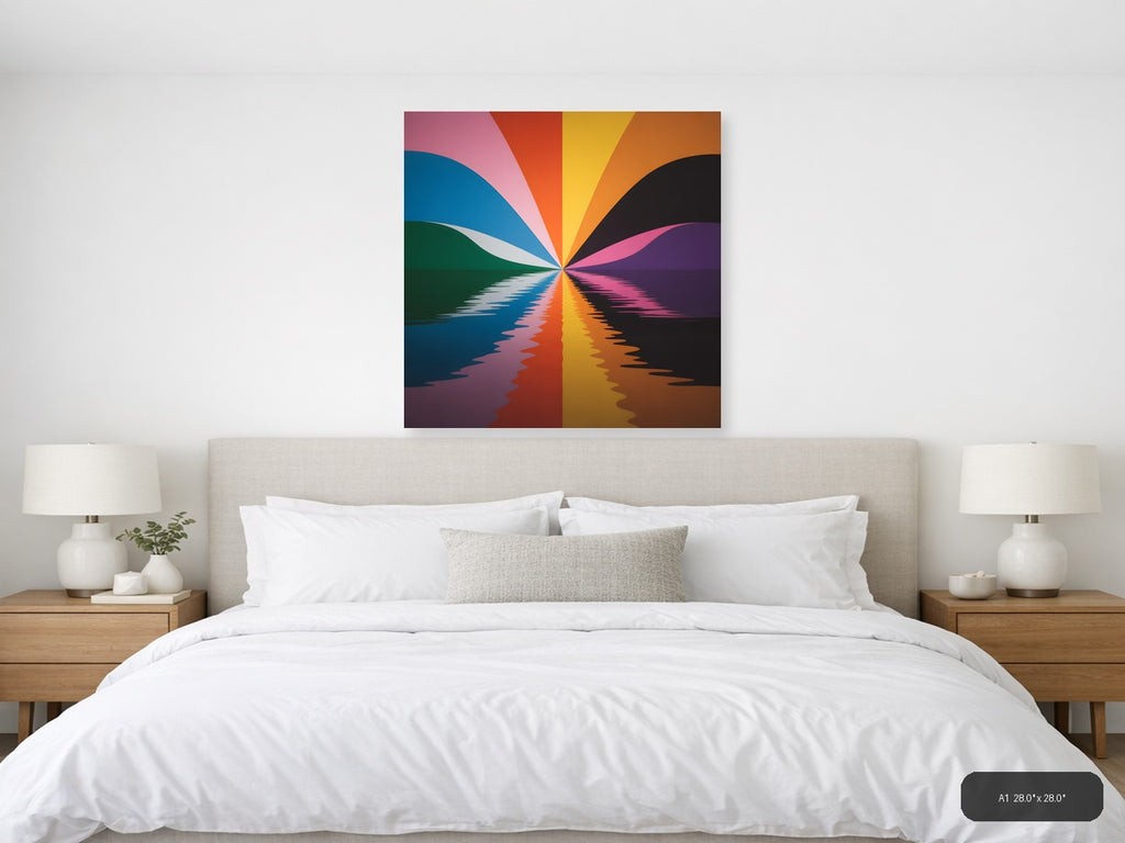 Colorful Radiant Sunset Reflection Photography Wall Art — A1 / Bedroom