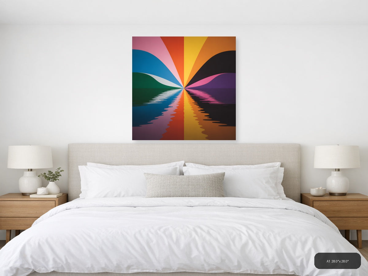 Colorful Radiant Sunset Reflection Photography Wall Art — A1 / Bedroom