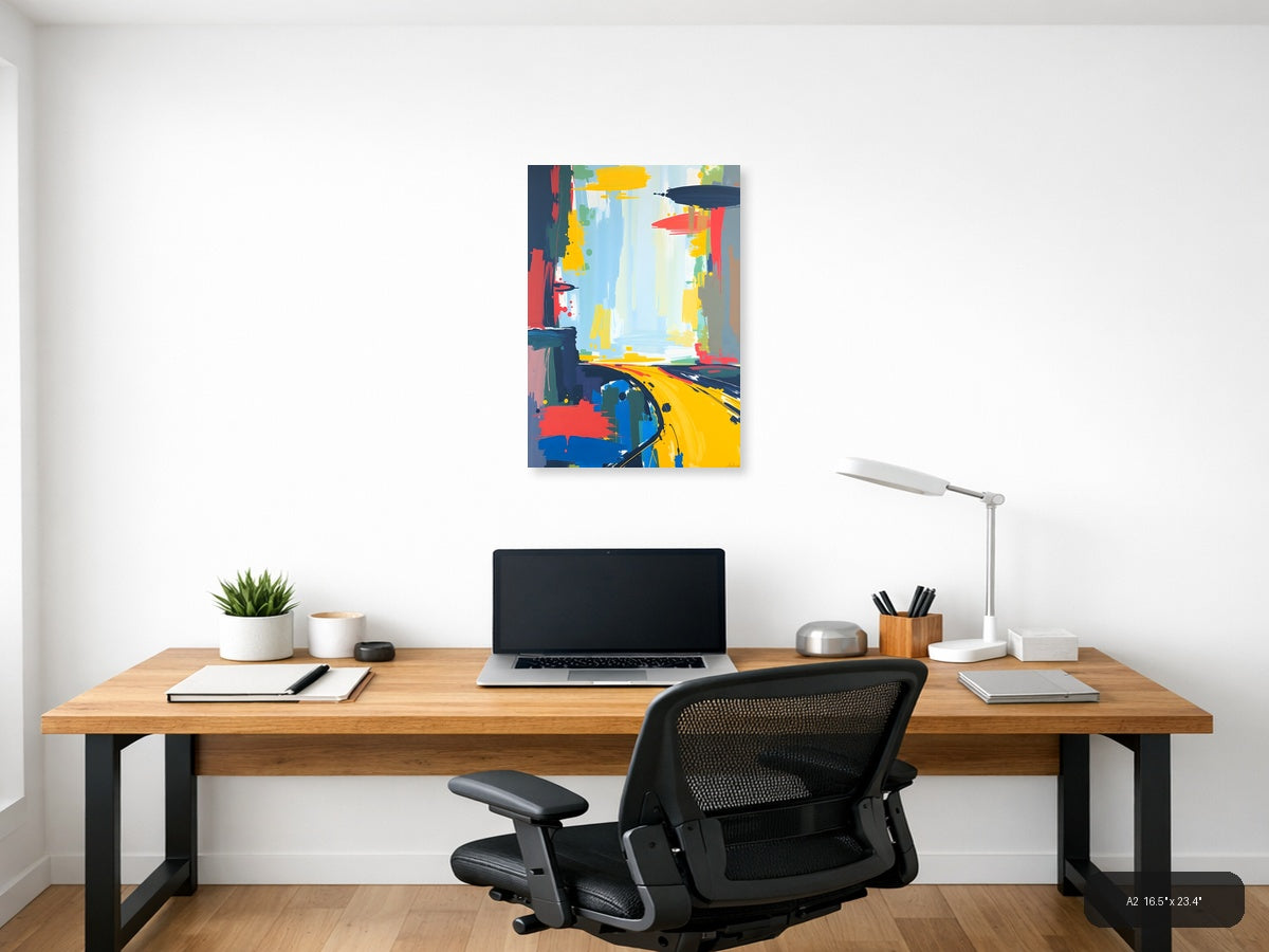 Vibrant Abstract Expressionist Composition Wall Art — A2 / Office
