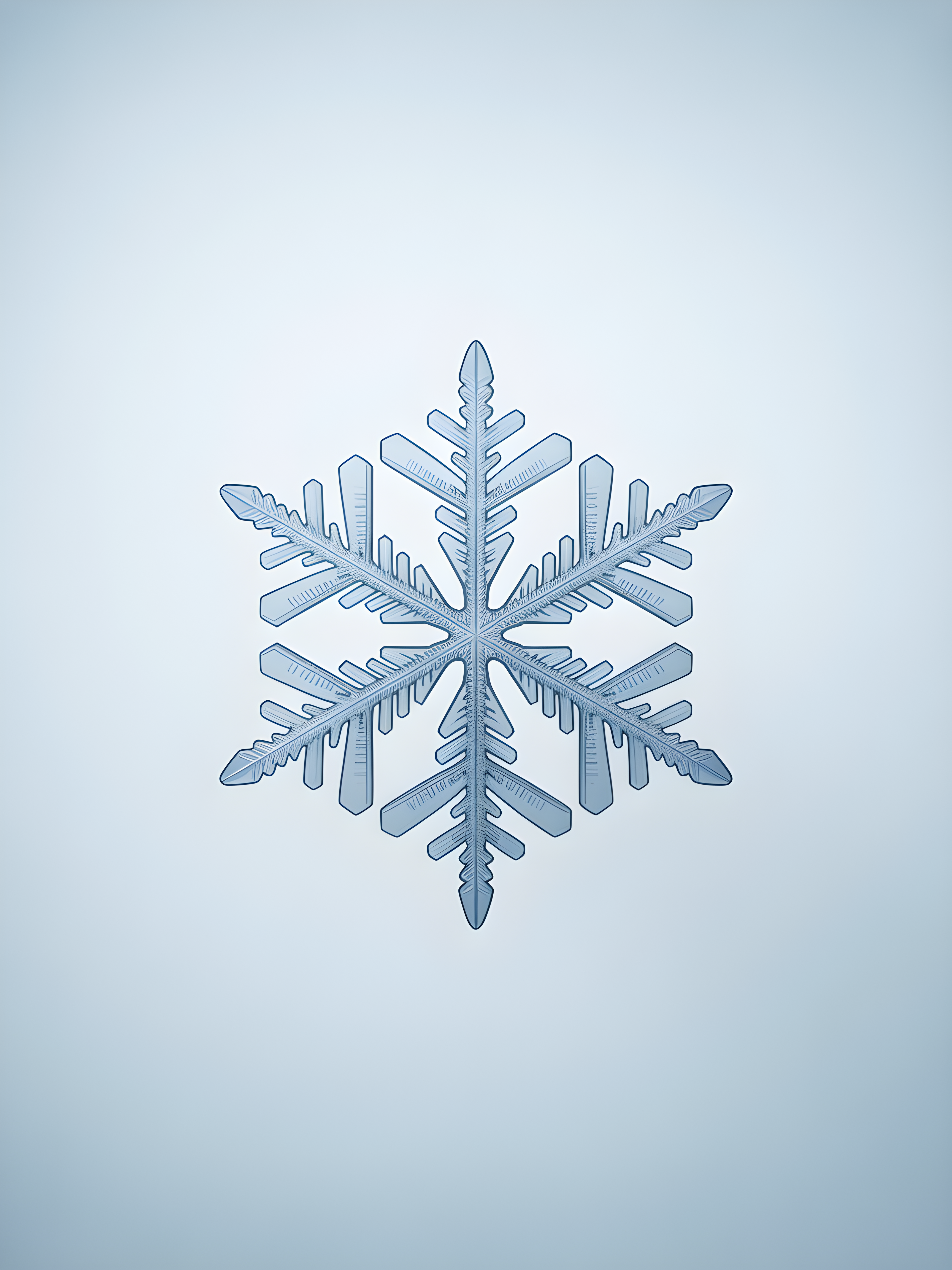 Minimalist Blue Snowflake Illustration Wall Art