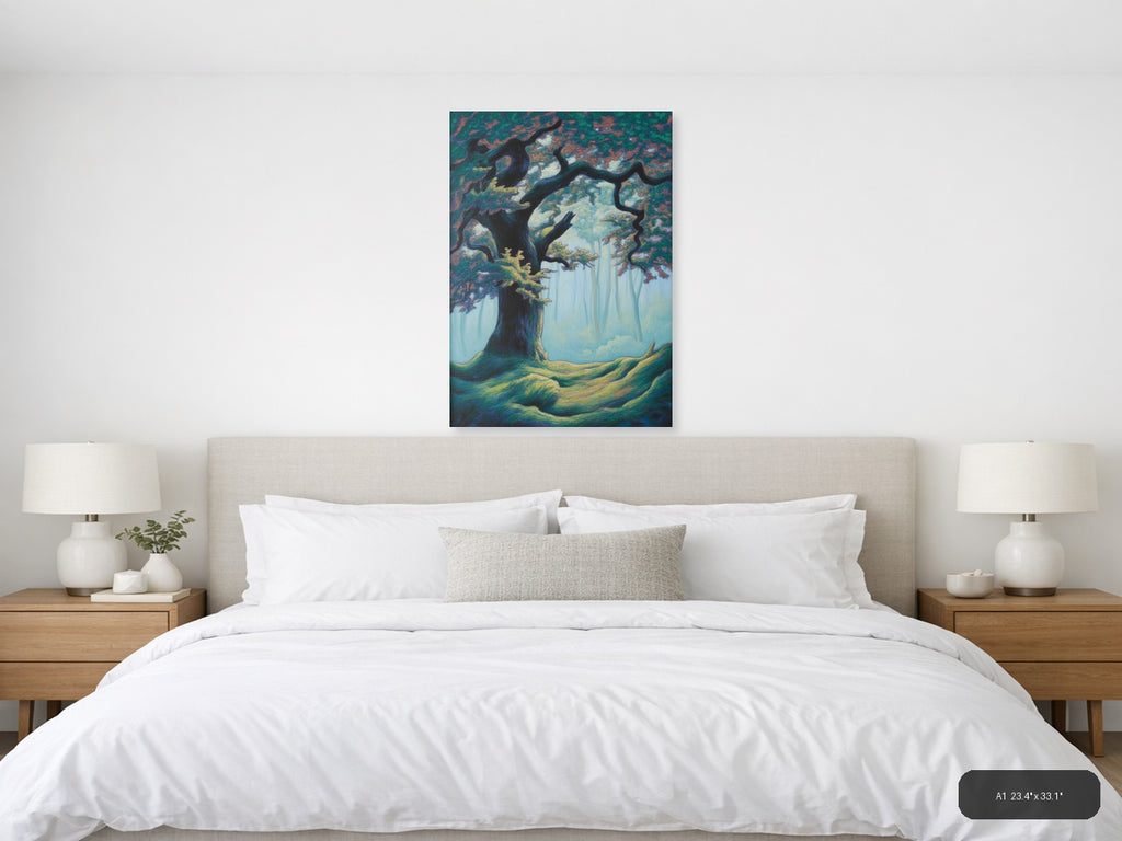 Ancient Twisted Tree Forest Landscape Abstract Wall Art — A1 / Bedroom