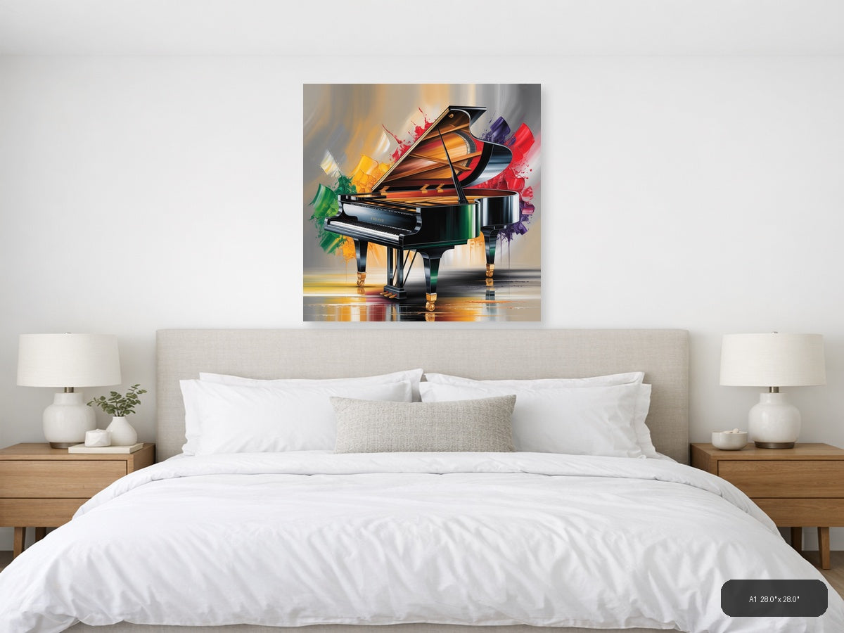 Piano — Abstract (Square) Canvas Print | Abstract Wall Art | A4 A3 A2 A1 — A1 / Bedroom