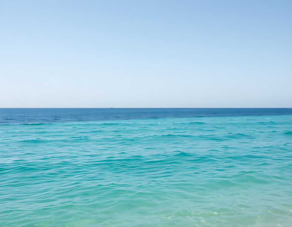 Minimalist Turquoise Ocean Horizon Wall Art