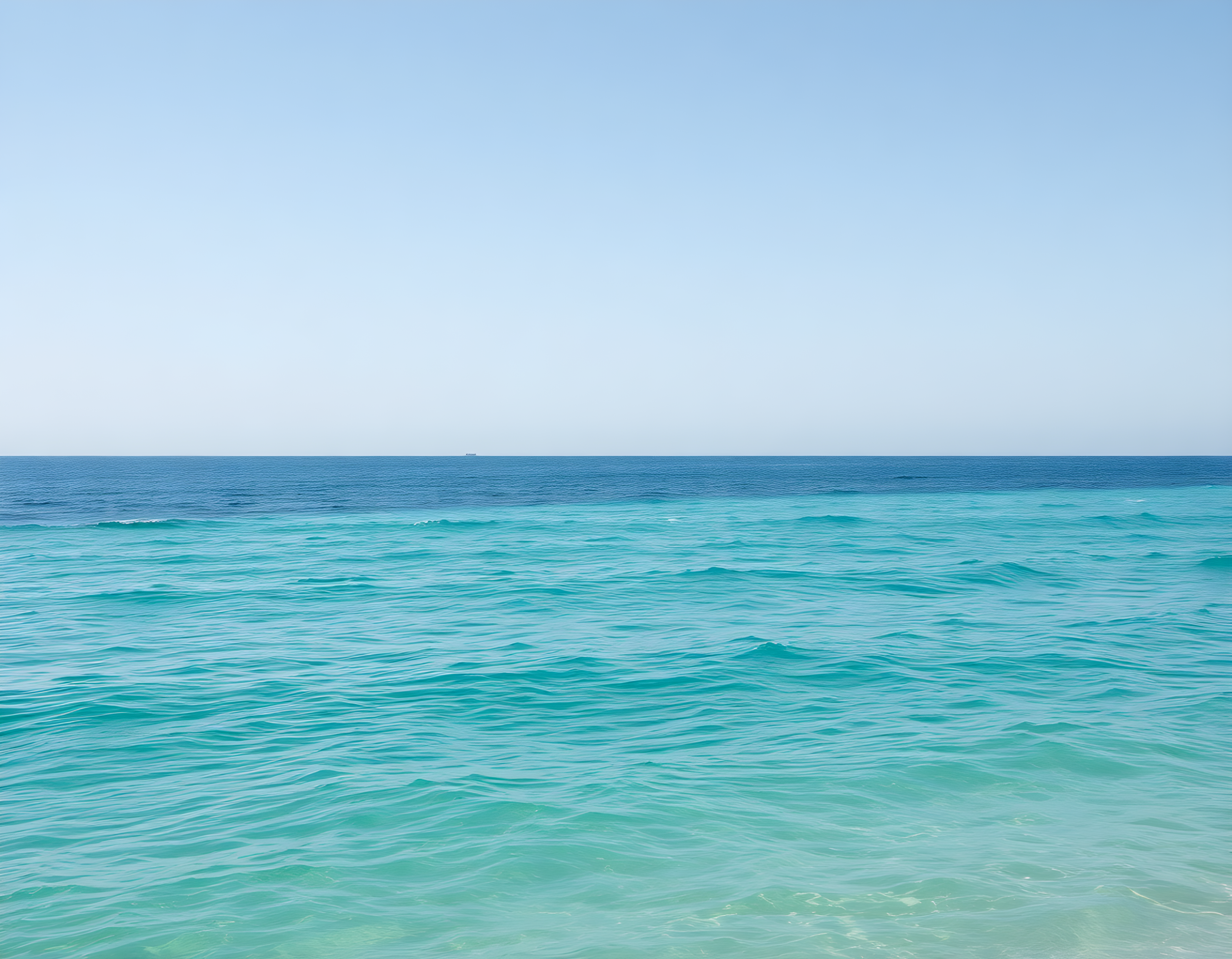 Minimalist Turquoise Ocean Horizon Wall Art