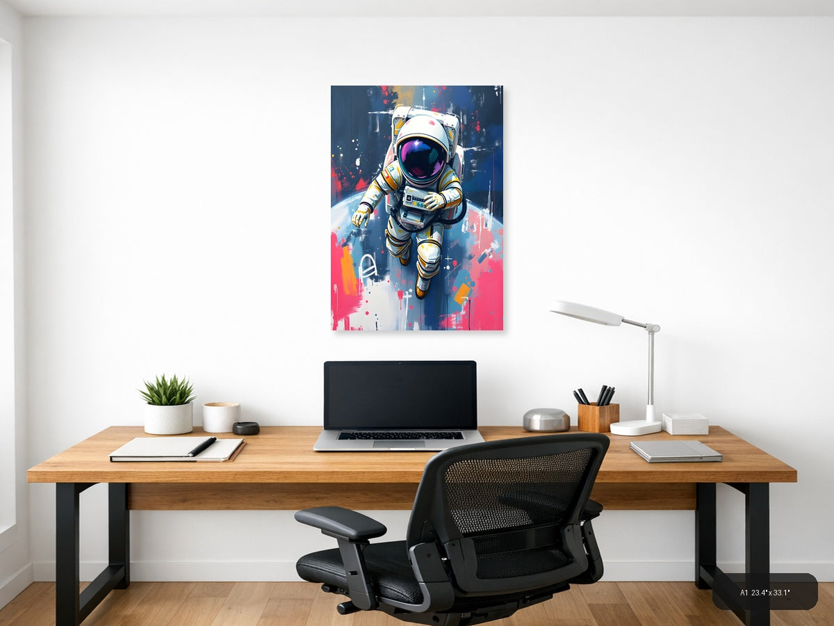 Colorful Astronaut Abstract Portrait Wall Art — A1 / Office
