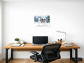 Husky Dog Line Art Winter Forest Landscape Wall Art — A4 / Office
