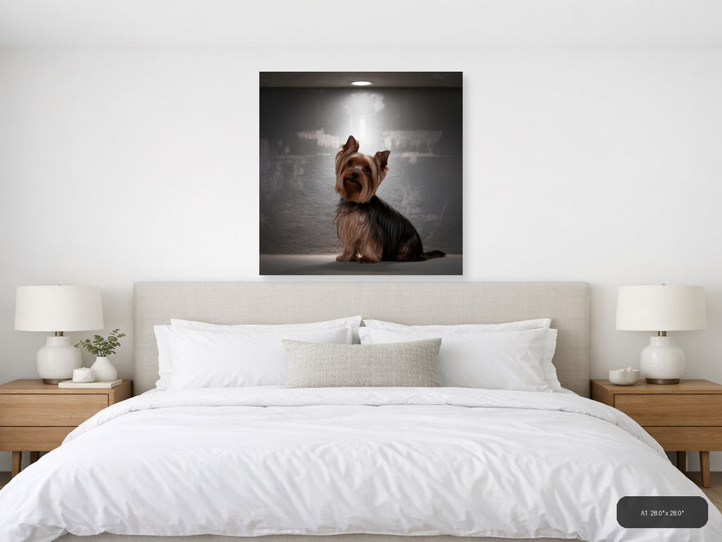 Yorkshire Terrier Portrait Photography Wall Art — A1 / Bedroom