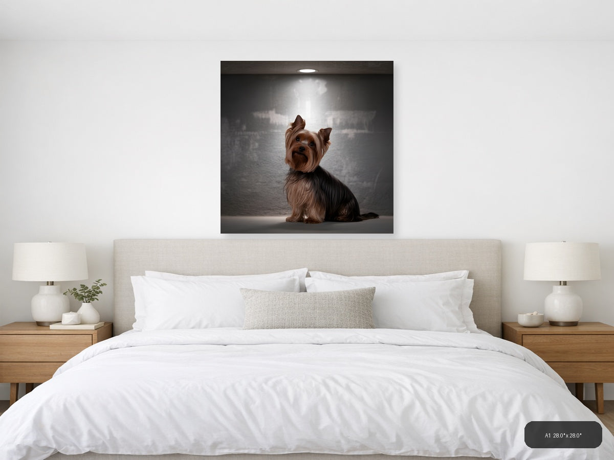 Yorkshire Terrier Portrait Photography Wall Art — A1 / Bedroom