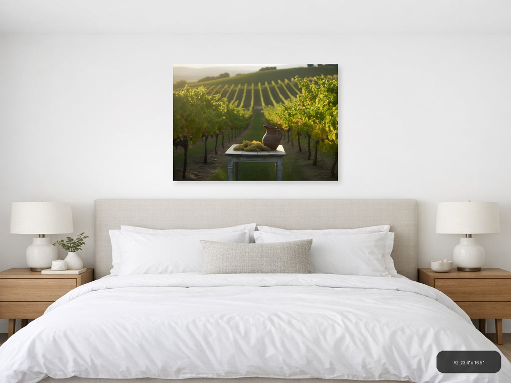 Wine — Minimalist (Landscape) Canvas Print | Minimalist Wall Art | A4 A3 A2 A1 — A2 / Bedroom