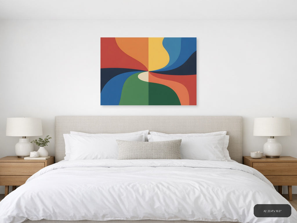 Colorful Abstract Flowing Shapes Photography Wall Art — A2 / Bedroom